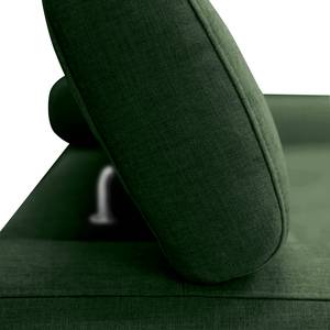 Divano angolare con chaise longue Nonza Tessuto Cieli: Verde scuro - Longchair preimpostata a sinistra