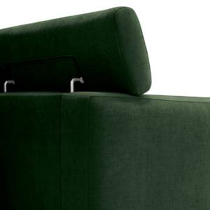 Divano angolare con chaise longue Nonza Tessuto Cieli: Verde scuro - Longchair preimpostata a sinistra