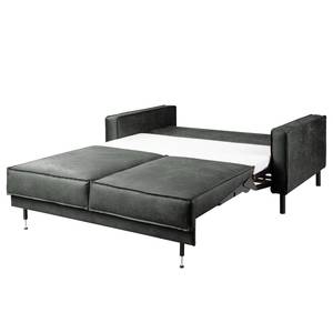 2-Sitzer Sofa FORT DODGE Antiklederlook - Microfaser Yaka: Schwarz - Mit Schlaffunktion