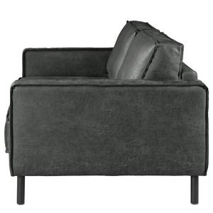 Canapé 2 places FORT DODGE Microfibre Yaka: Noir - Avec fonction couchage