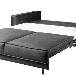 2-Sitzer Sofa FORT DODGE Antiklederlook - Microfaser Yaka: Schwarz - Mit Schlaffunktion