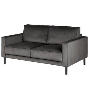 2-Sitzer Sofa FORT DODGE Samt Ravi: Grau - Mit Schlaffunktion