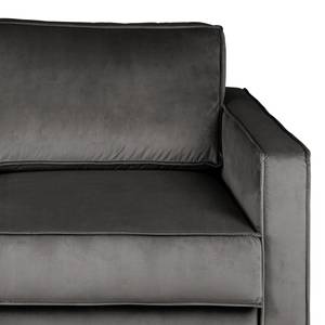 2-Sitzer Sofa FORT DODGE Samt Ravi: Grau - Mit Schlaffunktion