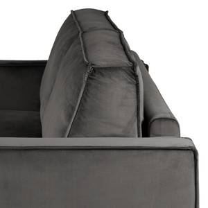 2-Sitzer Sofa FORT DODGE Samt Ravi: Grau - Mit Schlaffunktion