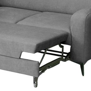 Divano angolare con chaise longue Nonza Tessuto Cieli: Grigio scuro - Longchair preimpostata a sinistra