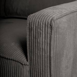 2-Sitzer Sofa FORT DODGE Cordstoff Poppy: Grau - Mit Schlaffunktion