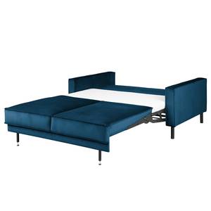 Divano a 2 posti FORT DODGE Velluto Ravi: color blu marino - Funzione letto