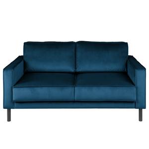 2-Sitzer Sofa FORT DODGE Samt Ravi: Marineblau - Mit Schlaffunktion
