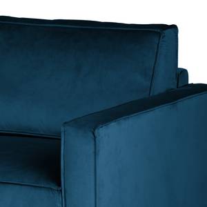 2-Sitzer Sofa FORT DODGE Samt Ravi: Marineblau - Mit Schlaffunktion