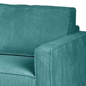 2-Sitzer Sofa FORT DODGE Cordstoff Poppy: Petrol - Mit Schlaffunktion