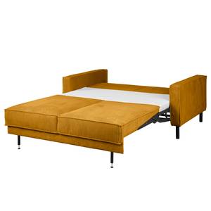 2-Sitzer Sofa FORT DODGE Cordstoff Poppy: Senfgelb - Mit Schlaffunktion