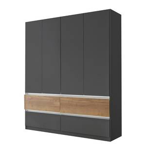 Drehtürenschrank Winnipeg Graumetallic - Breite: 181 cm - Mit Beleuchtung