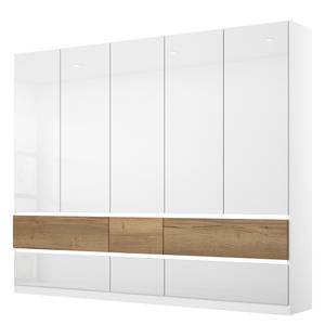 Armoire Winnipeg Blanc brillant - Largeur : 226 cm - Avec éclairage