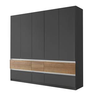 Armoire Winnipeg Gris métallisé - Largeur : 226 cm - Avec éclairage