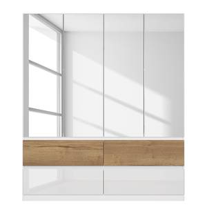 Armoire Winnipeg avec miroir Blanc brillant - Largeur : 181 cm - Sans éclairage