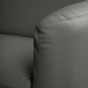 Canapé d’angle Pechous Cuir Maer: Gris - Méridienne courte à gauche (vue de face)