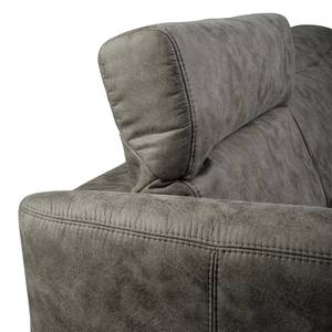 Ecksofa Pechous Microfaser Torne: Grau - Longchair davorstehend rechts