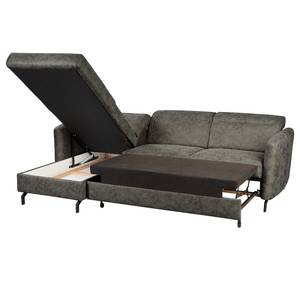 Ecksofa Pechous Microfaser Torne: Grau - Longchair davorstehend links