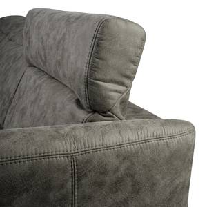 Ecksofa Pechous Microfaser Torne: Grau - Longchair davorstehend links