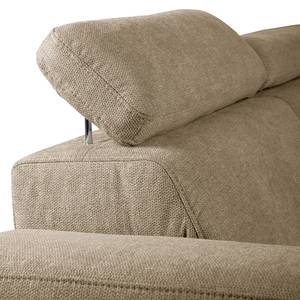 Ecksofa Pable Strukturstoff Rima: Beige - Longchair davorstehend rechts