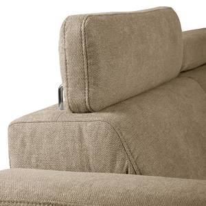 Ecksofa Pable Strukturstoff Rima: Beige - Longchair davorstehend rechts