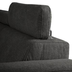 Ecksofa Pable Strukturstoff Rima: Graubraun - Longchair davorstehend links