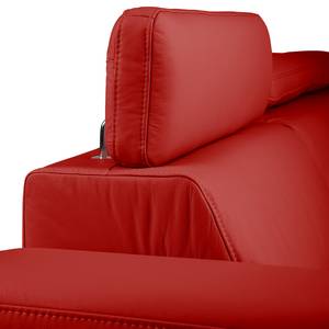 Divano angolare Pable Vera pelle Maer: rosso - Longchair preimpostata a destra