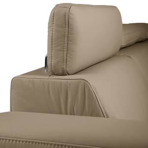 Ecksofa Pable Echtleder Maer: Taupe - Longchair davorstehend rechts