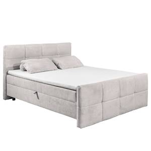 Lit boxspring Cucche Velours côtelé Zuri: Argenté - 180 x 200cm