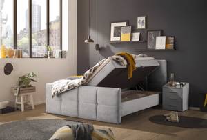 Boxbett Cucche Cordstoff Zuri: Silber - 180 x 200cm