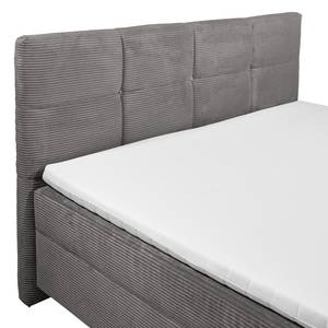 Boxspring Cucche Corduroy Zuri: Grijs - 180 x 200cm