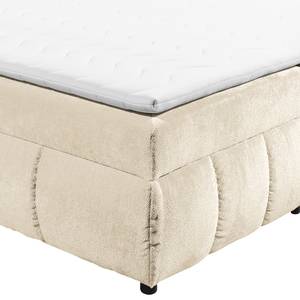 Lit boxspring Hodela Tissu chenille Aponi: Crème - 180 x 200cm