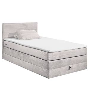 Boxspringbett Harvi Cordstoff Zuri: Silber - 120 x 200cm