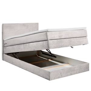 Boxspringbett Harvi Cordstoff Zuri: Silber - 120 x 200cm