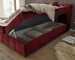 Lit boxspring Hodela Tissu chenille Aponi: Bordeaux - 160 x 200cm