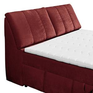 Lit boxspring Hodela Tissu chenille Aponi: Bordeaux - 160 x 200cm