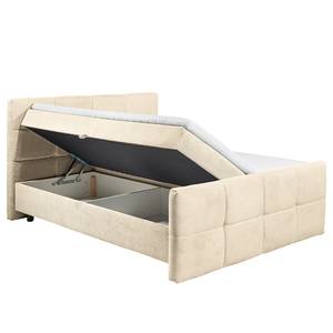 Lit boxspring Cucche Velours côtelé Zuri: Crème - 160 x 200cm