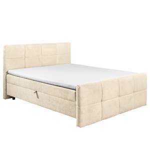 Lit boxspring Cucche Velours côtelé Zuri: Crème - 160 x 200cm