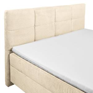 Lit boxspring Cucche Velours côtelé Zuri: Crème - 160 x 200cm