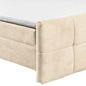 Lit boxspring Cucche Velours côtelé Zuri: Crème - 160 x 200cm