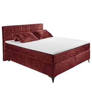 Lit boxspring Fasella Tissu chenille Aponi: Bordeaux - 180 x 200cm