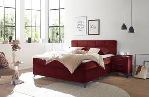 Lit boxspring Fasella Tissu chenille Aponi: Bordeaux - 180 x 200cm