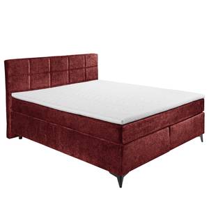 Lit boxspring Fasella Tissu chenille Aponi: Bordeaux - 180 x 200cm