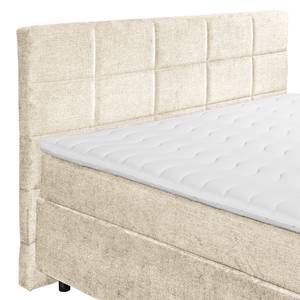 Lit boxspring Fasella Tissu chenille Aponi: Crème - 180 x 200cm