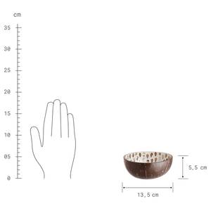 Ciotola decorativa COCONUT B Madreperla, noce di cocco - Marrone / Bianco