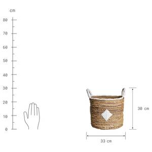 Korb BANANAS Typ A Baumwolle / Polyester - Braun / Weiß - Durchmesser: 30 cm