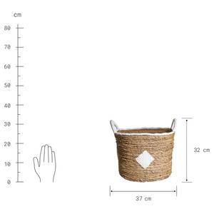 Korb BANANAS Typ A Baumwolle / Polyester - Braun / Weiß - Durchmesser: 37 cm