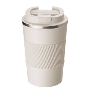 Koffiebeker TO GO roestvrij staal/silicone - beige - Hoogte: 15 cm
