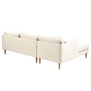 Ecksofa Granitic Flachgewebe Nadira: Creme - Longchair davorstehend links