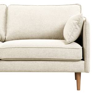 Ecksofa Granitic Flachgewebe Nadira: Creme - Longchair davorstehend links